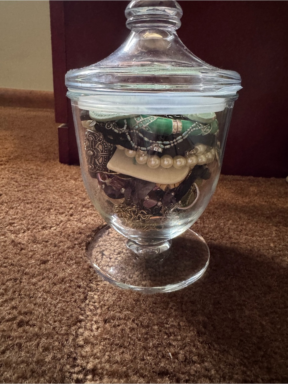 💗Jewelry Jar with Clear Glass Jar with Lid💗
